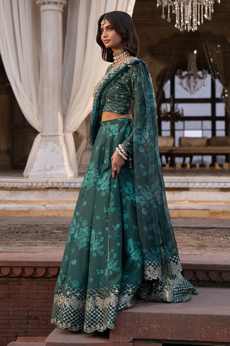 Cross Stitch | Wedding Pret | Sequin Grove-3PC Silk Embroidered Pret, image 5