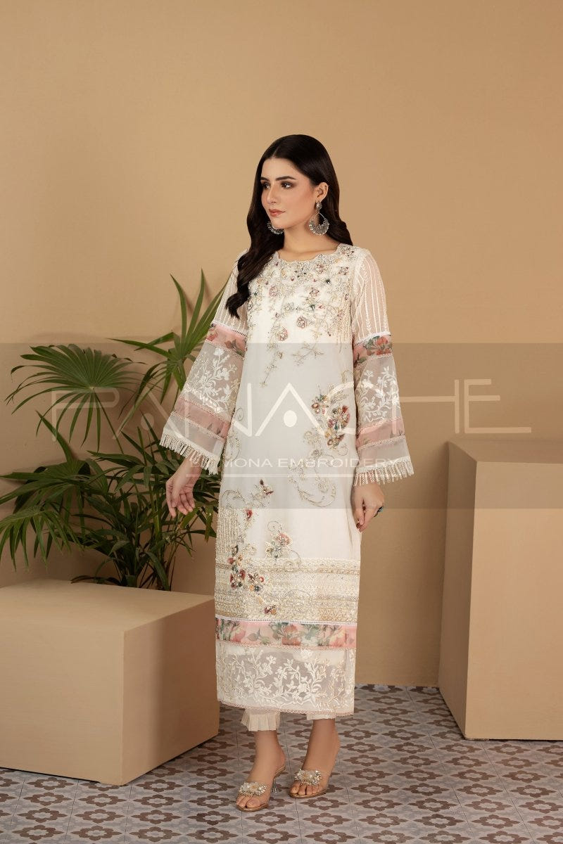 Panache | Pret | White Florence -  Panache By Mona  - Original Designer Dress - House of Maryam