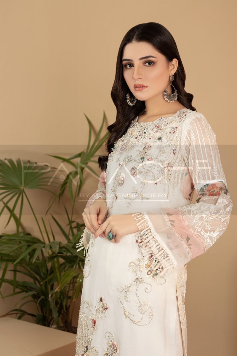 Panache | Pret | White Florence -  Panache By Mona  - Original Designer Dress - House of Maryam