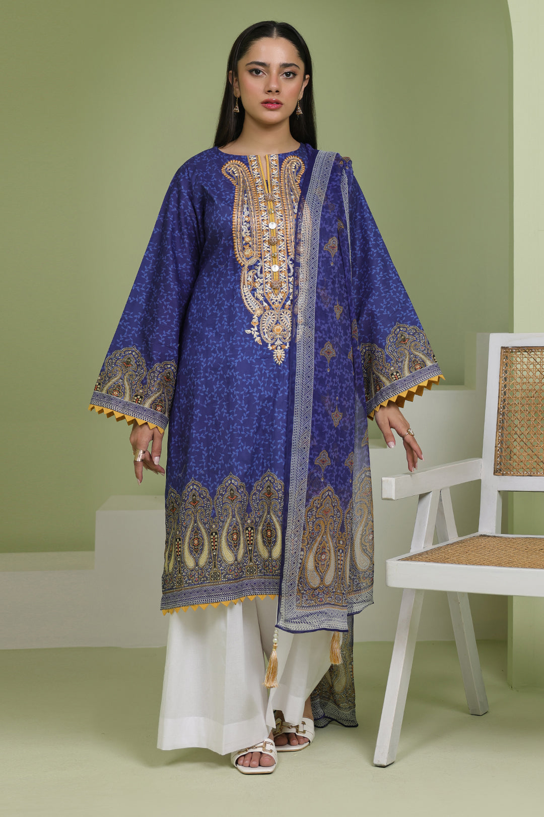 Zellbury | Unstitched 2 Piece Lawn | Embroidered Shirt Dupatta - 1688 -  Zellbury Women Essential Unstitched - Original Designer Dress - House of Maryam