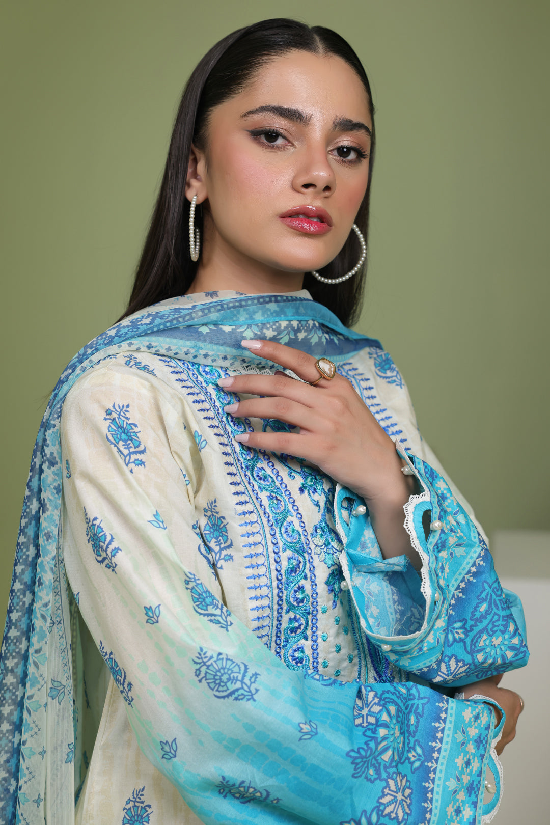 Zellbury | Unstitched 2 Piece Lawn | Embroidered Shirt Dupatta - 1694 -  Zellbury Women Essential Unstitched - Original Designer Dress - House of Maryam