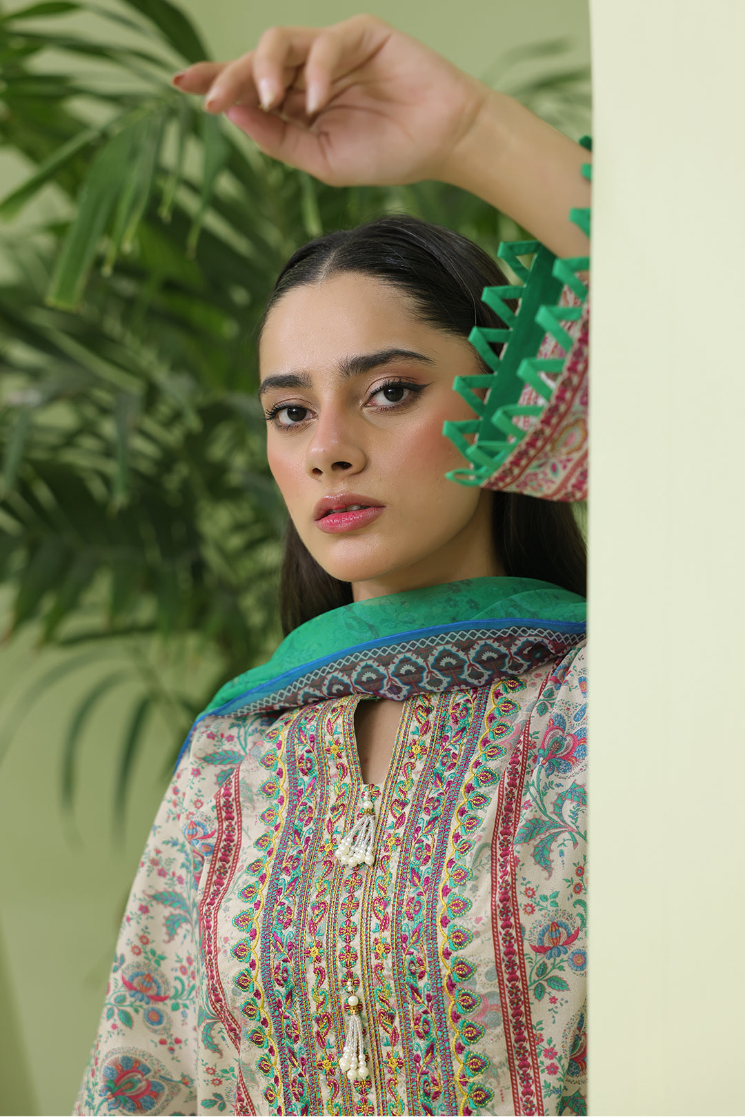 Zellbury | Unstitched 2 Piece Lawn | Embroidered Shirt Dupatta - 1714