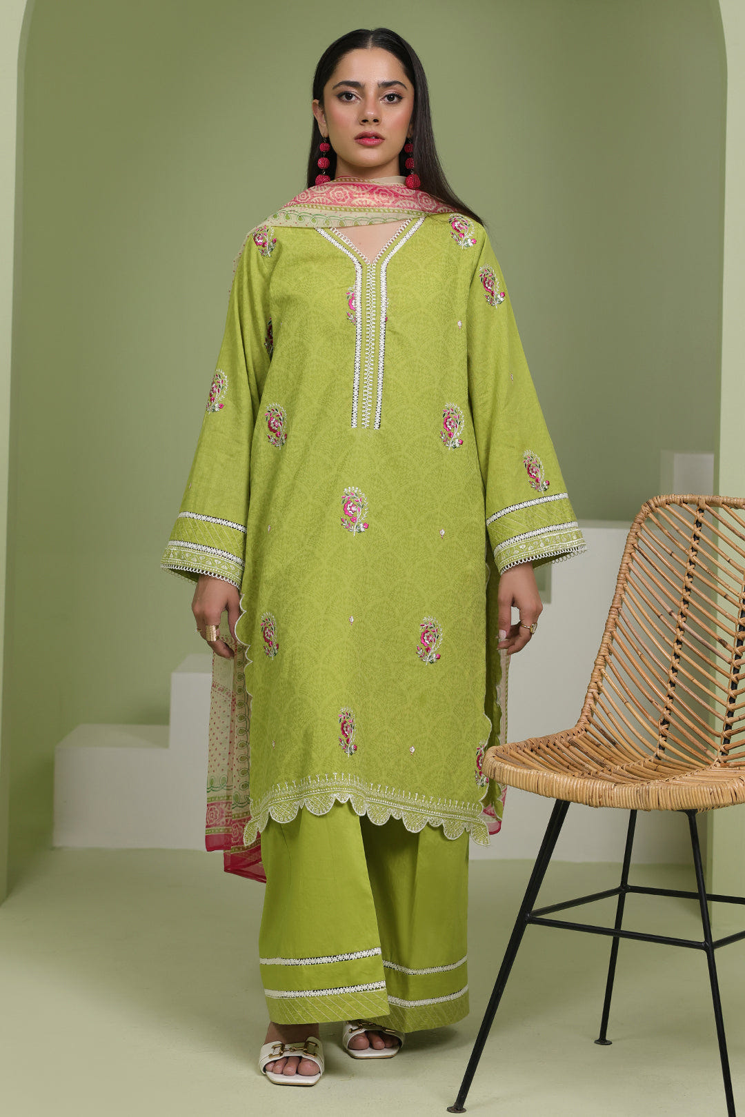 Zellbury | Unstitched 3 Piece Lawn | Embroidered Shirt Shalwar Dupatta - 1462 -  Zellbury Women Essential Unstitched - Original Designer Dress - House of Maryam