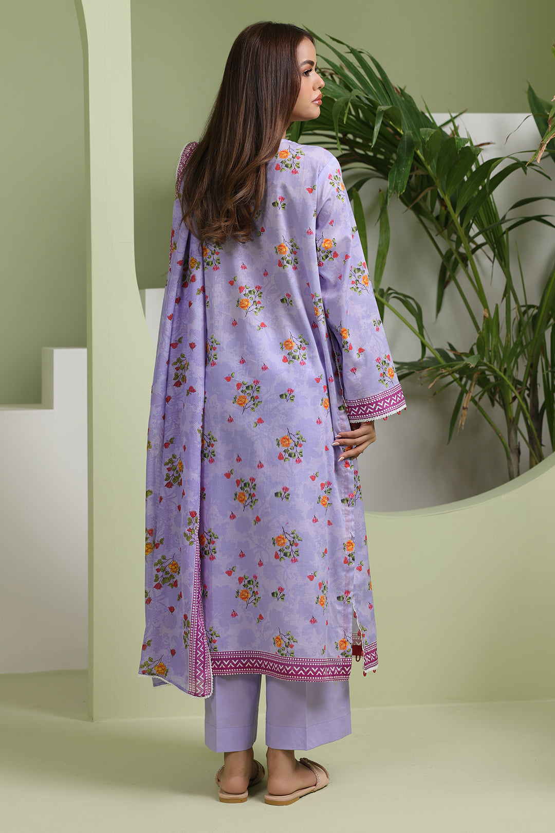 Zellbury | Unstitched 3 Piece Lawn | Shirt Shalwar Dupatta - 1420 -  Zellbury Women Essential Unstitched - Original Designer Dress - House of Maryam
