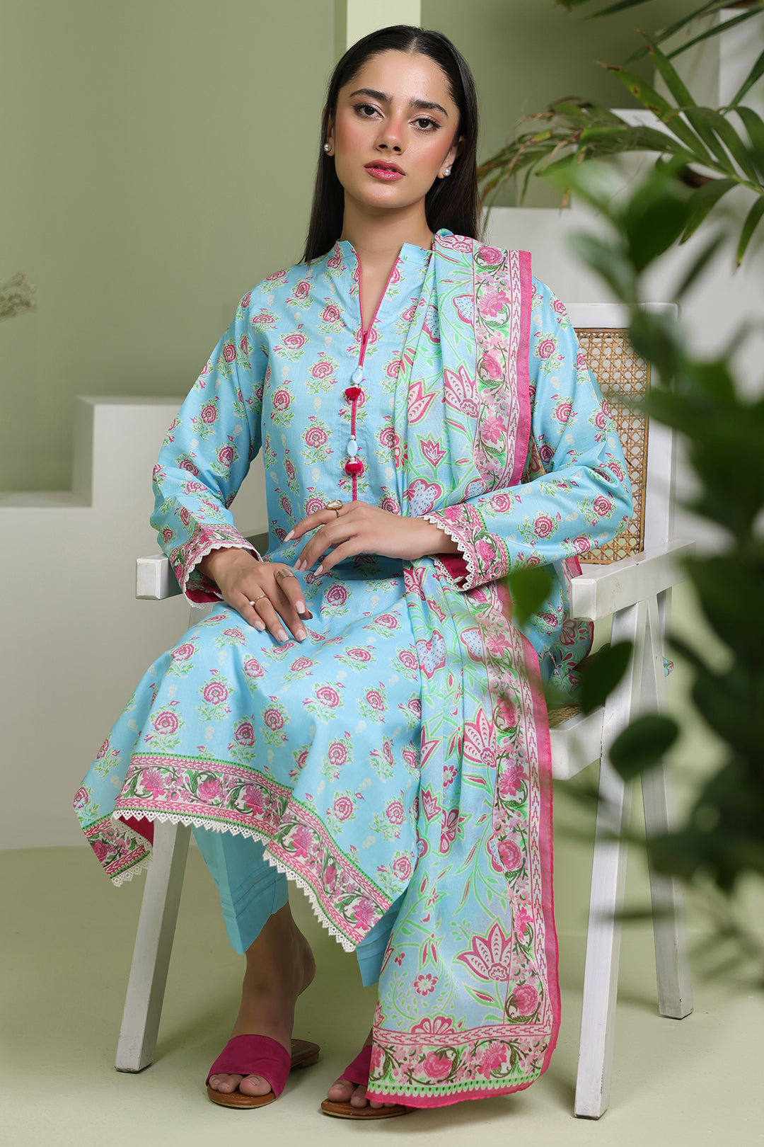 Zellbury | Unstitched 3 Piece Lawn | Shirt Shalwar Dupatta - 1571