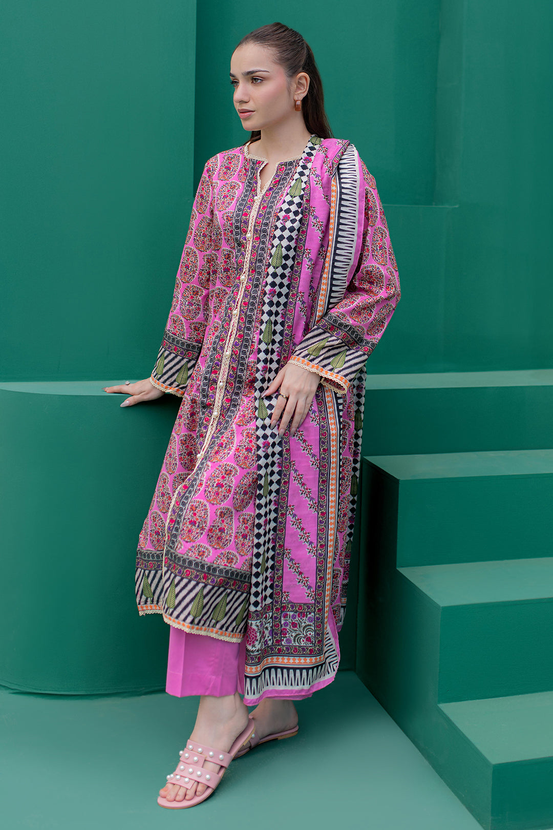 Zellbury | Summer Pret | Kurta Dupatta Trouser - 2830 -  Zellbury Women Essential Pret - Original Designer Dress - House of Maryam