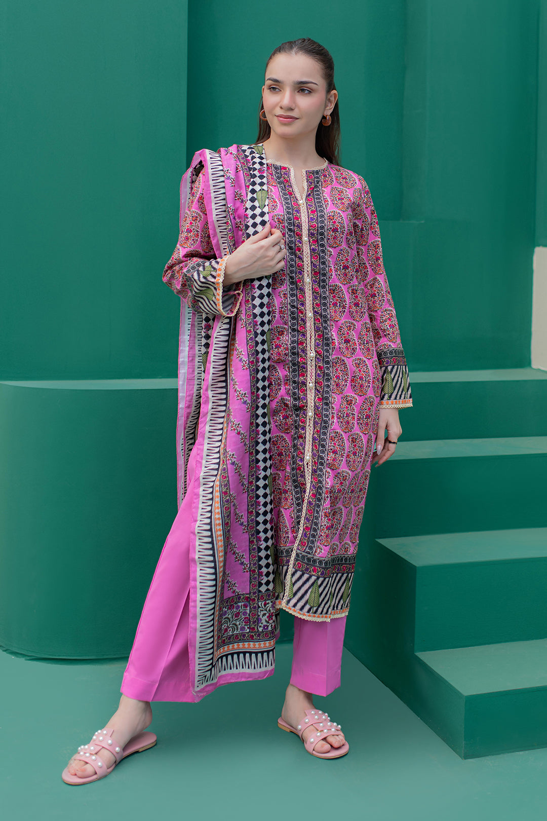 Zellbury | Summer Pret | Kurta Dupatta Trouser - 2830 -  Zellbury Women Essential Pret - Original Designer Dress - House of Maryam