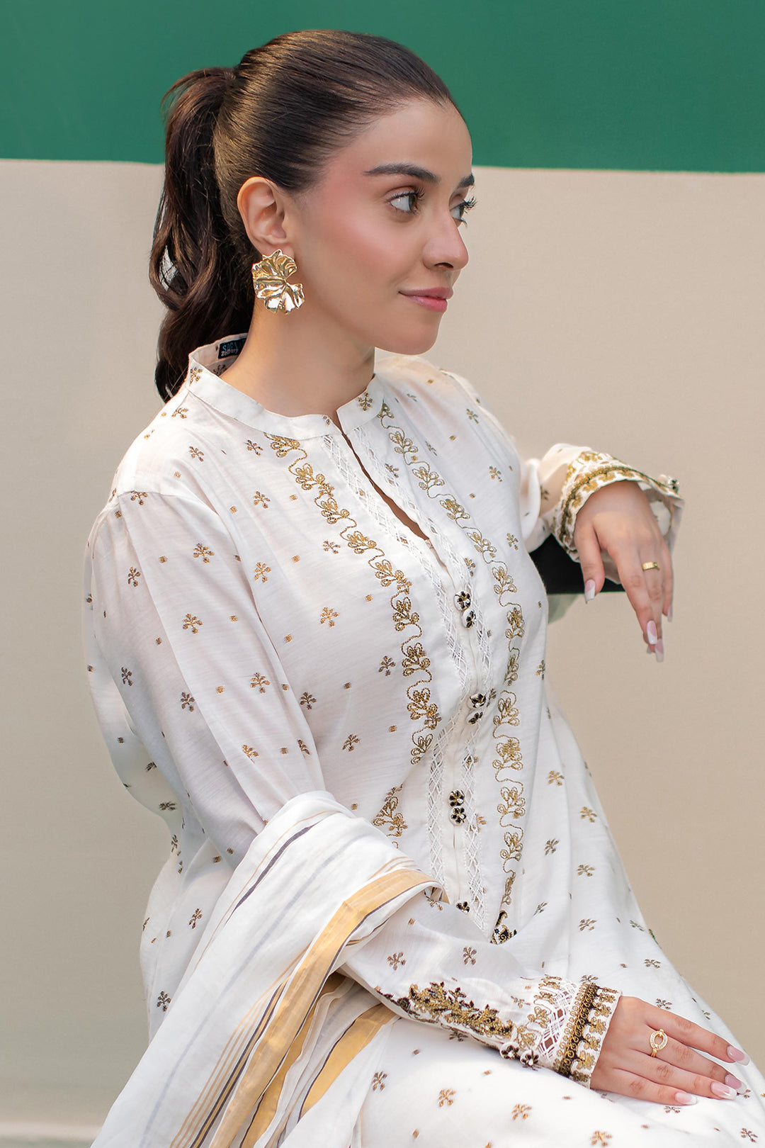 Zellbury | Summer Pret | Embroidered Kurta Dupatta - 1978 -  Zellbury Women Signature Pret - Original Designer Dress - House of Maryam