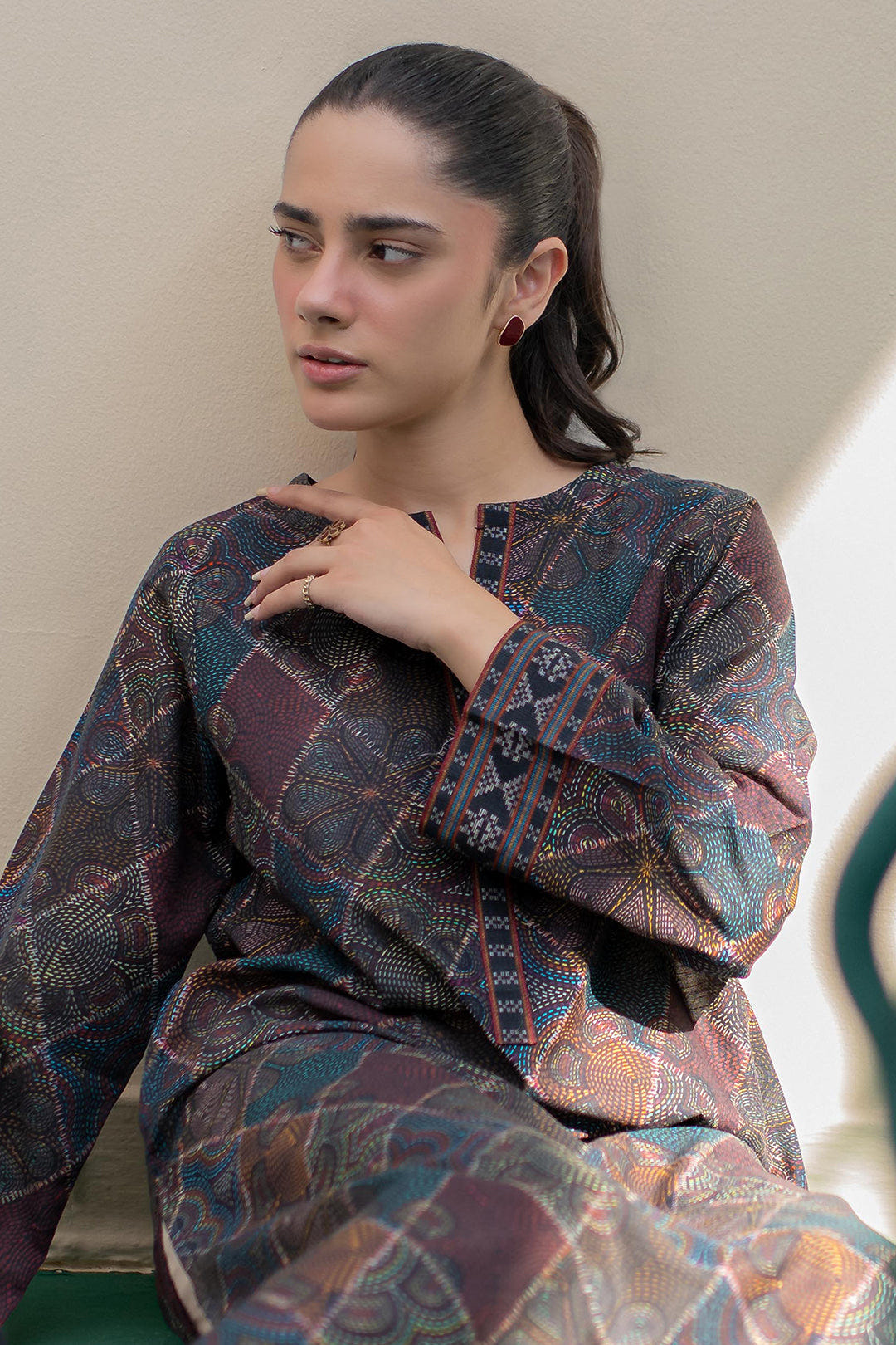 Zellbury | Winter Pret | Kurta - 3042 -  Zellbury Women Essential Pret - Original Designer Dress - House of Maryam