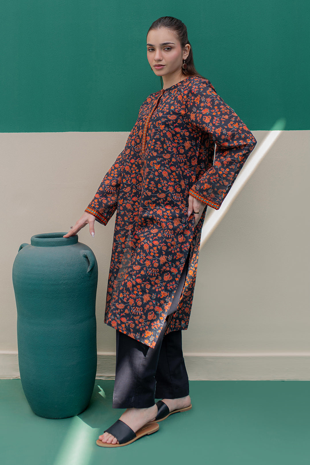 Zellbury | Winter Pret | Kurta - 3043 -  Zellbury Women Essential Pret - Original Designer Dress - House of Maryam