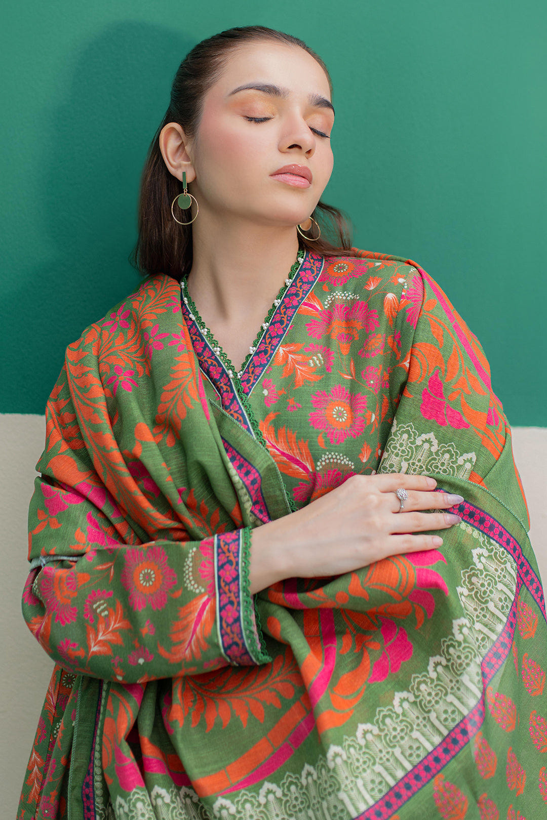 Zellbury | Winter Pret | Kurta Dupatta Trouser - 3088 -  Zellbury Women Essential Pret - Original Designer Dress - House of Maryam