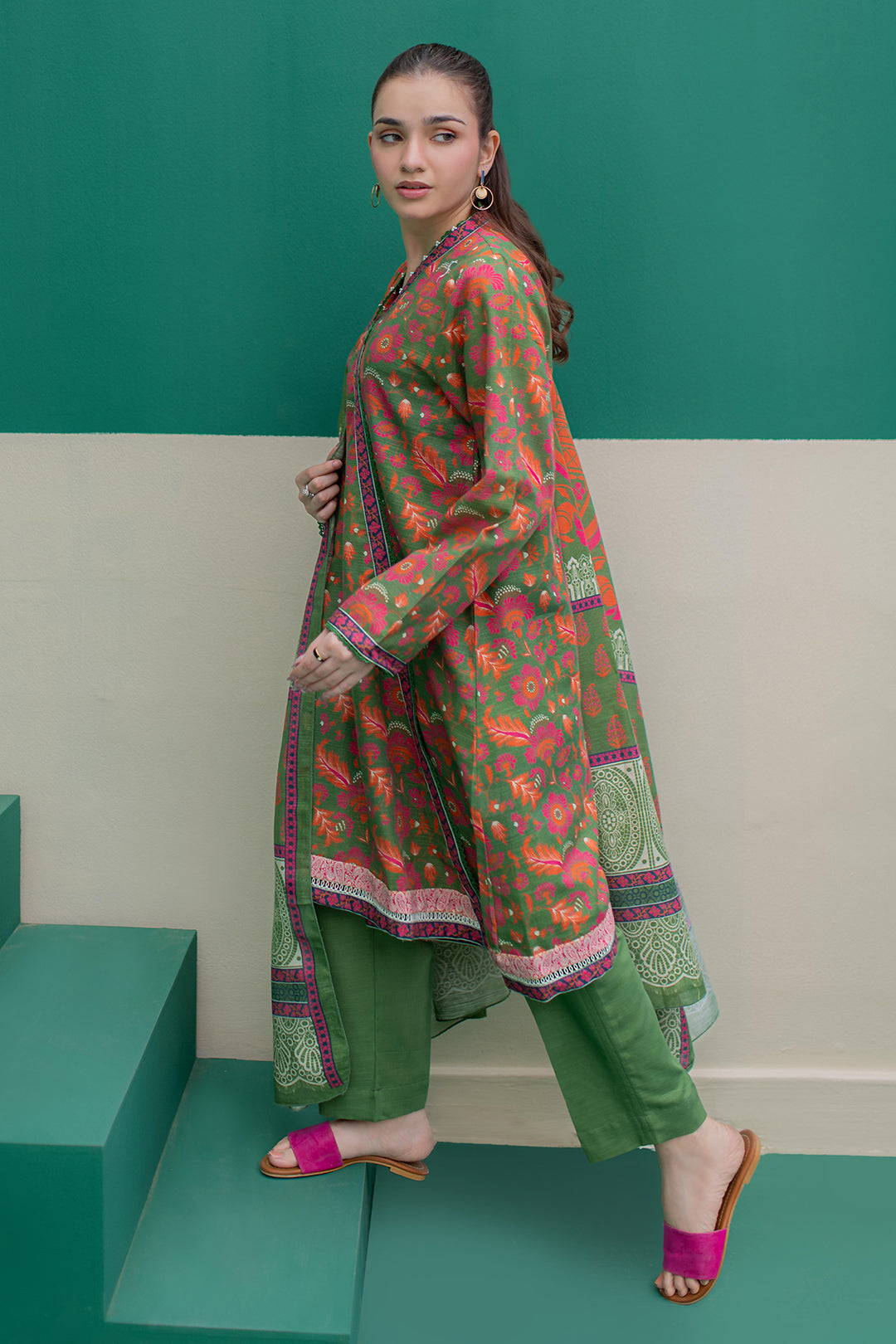 Zellbury | Winter Pret | Kurta Dupatta Trouser - 3088 -  Zellbury Women Essential Pret - Original Designer Dress - House of Maryam