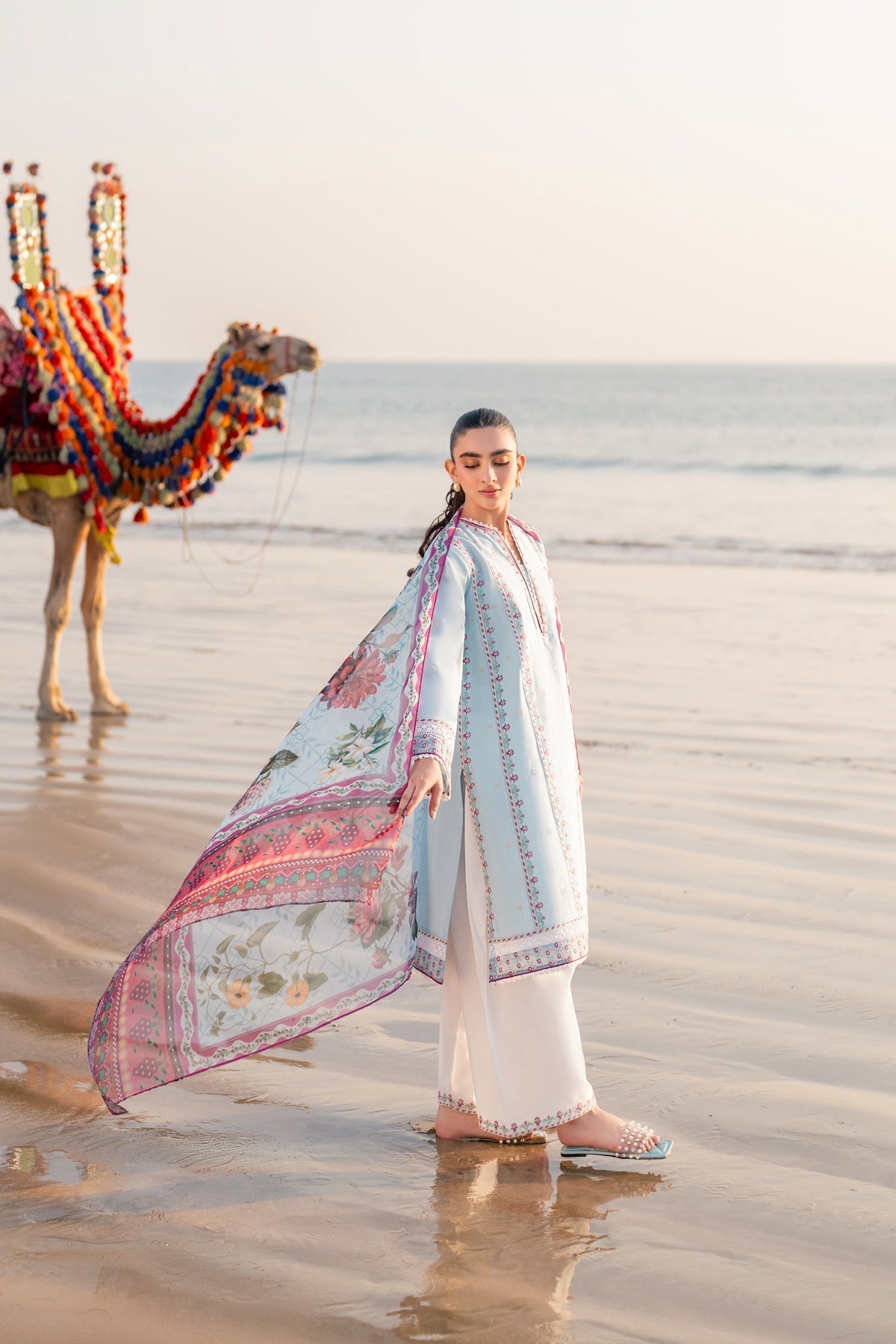 Xenia Formals | Summer Away 25 | WINKLE-Brand:Xenia Formals-Type:Ladies Clothes-Sky Blue-Lawn-House of Maryam- Buy in UK, USA