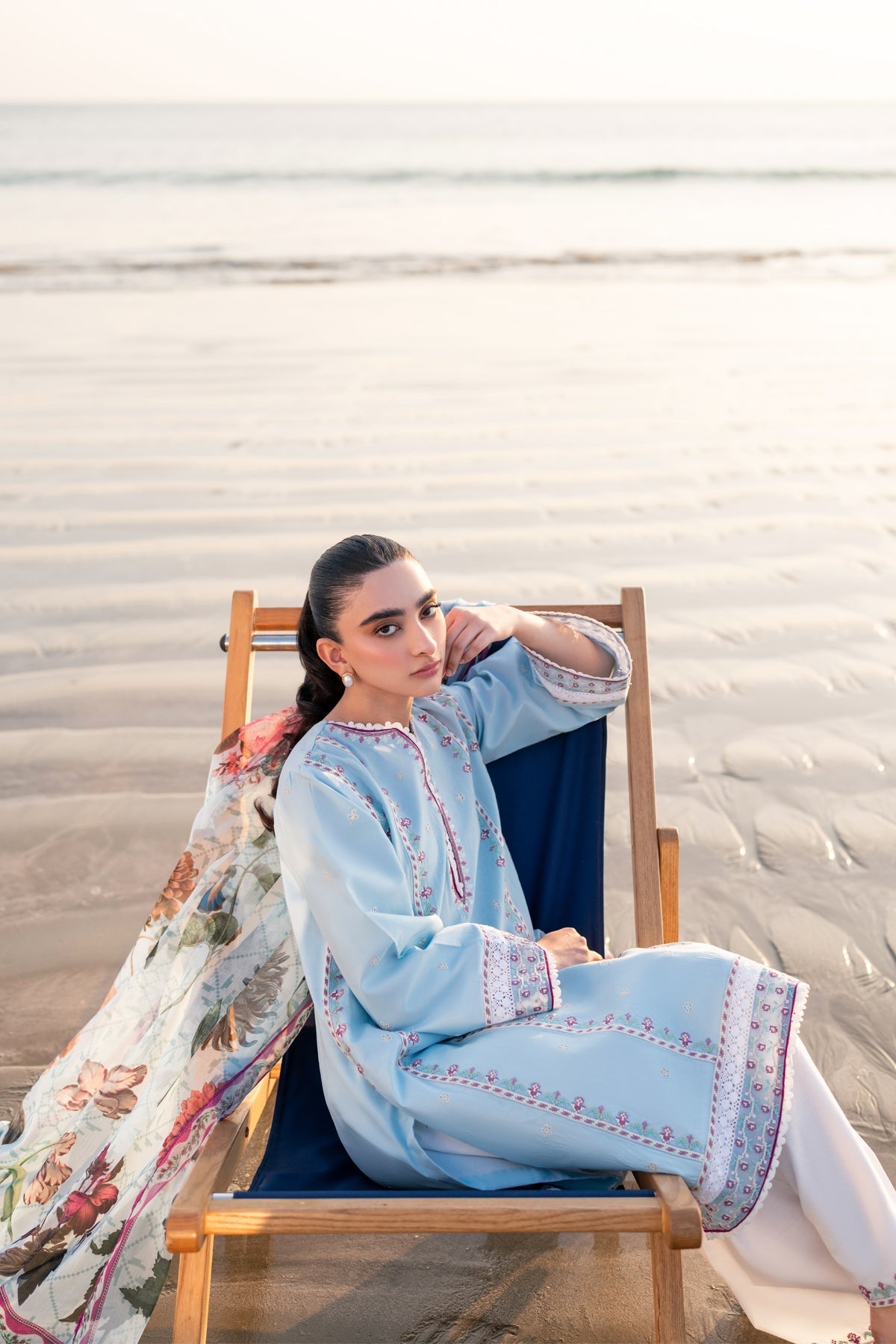 Xenia Formals | Summer Away 25 | WINKLE-Brand:Xenia Formals-Type:Ladies Clothes-Sky Blue-Lawn-House of Maryam- Buy in UK, USA