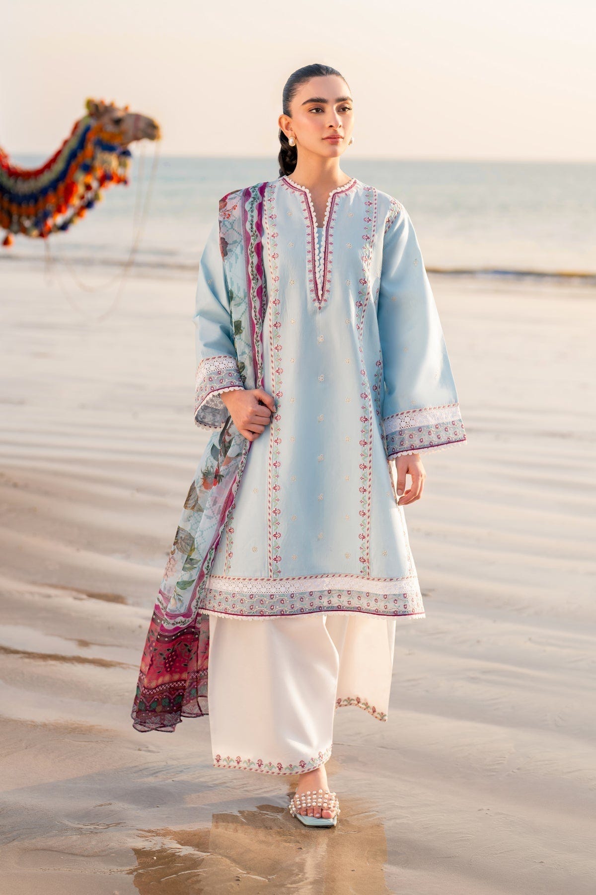 Xenia Formals | Summer Away 25 | WINKLE-Brand:Xenia Formals-Type:Ladies Clothes-Sky Blue-Lawn-House of Maryam- Buy in UK, USA