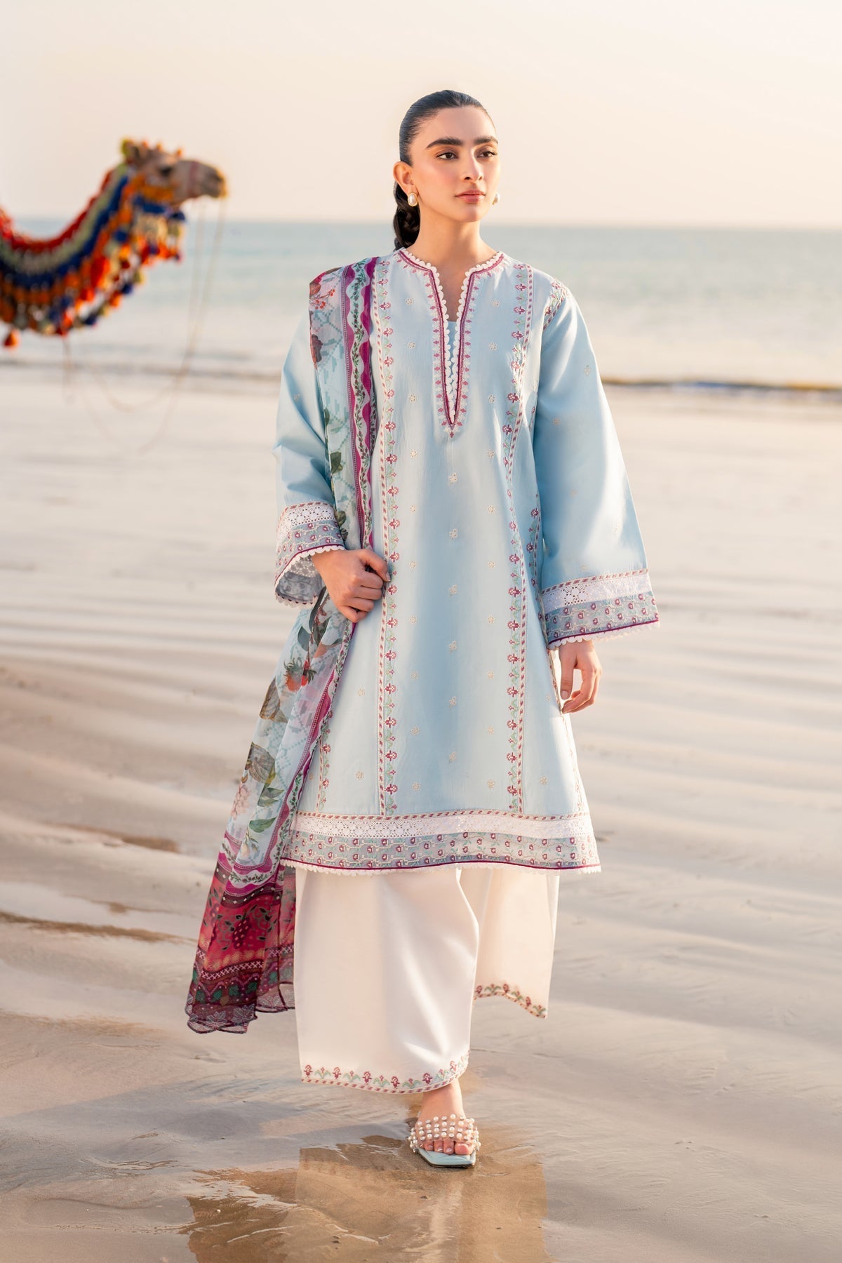 Xenia Formals | Summer Away 25 | WINKLE-Brand:Xenia Formals-Type:Ladies Clothes-Sky Blue-Lawn-House of Maryam- Buy in UK, USA