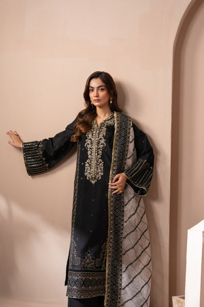 Xenia Formals | Zaeva Formals | AYANEH-Brand:Xenia Formals-Type:Ladies Clothes-Black-Tussar Silk-House of Maryam- Buy in UK, USA