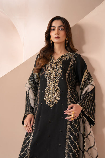 Xenia Formals | Zaeva Formals | AYANEH-Brand:Xenia Formals-Type:Ladies Clothes-Black-Tussar Silk-House of Maryam- Buy in UK, USA