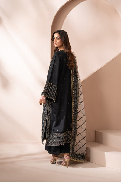 Xenia Formals | Zaeva Formals | AYANEH-Brand:Xenia Formals-Type:Ladies Clothes-Black-Tussar Silk-House of Maryam- Buy in UK, USA