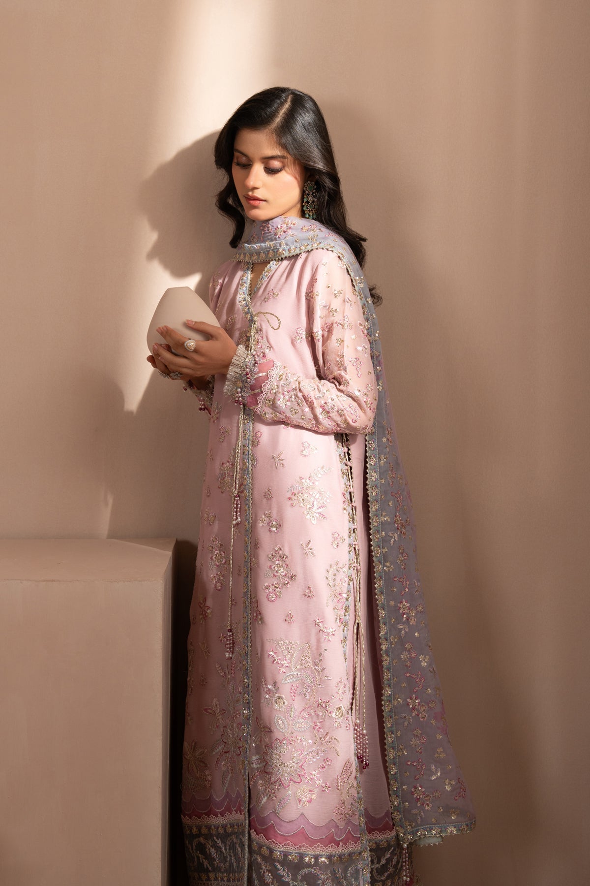 Xenia Formals | Zaeva Formals | FARIDA-Brand:Xenia Formals-Type:Ladies Clothes-Pink-Chiffon-House of Maryam- Buy in UK, USA
