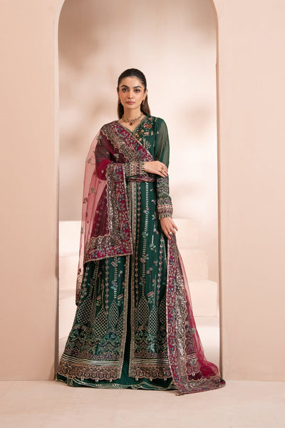 Xenia Formals | Zaeva Formals | LAZEH-Brand:Xenia Formals-Type:Ladies Clothes-Bottle Green-Chiffon-House of Maryam- Buy in UK, USA