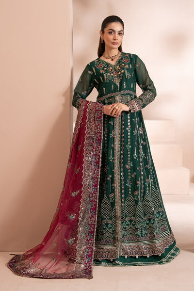 Xenia Formals | Zaeva Formals | LAZEH-Brand:Xenia Formals-Type:Ladies Clothes-Bottle Green-Chiffon-House of Maryam- Buy in UK, USA