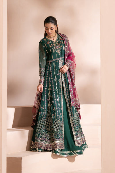 Xenia Formals | Zaeva Formals | LAZEH-Brand:Xenia Formals-Type:Ladies Clothes-Bottle Green-Chiffon-House of Maryam- Buy in UK, USA
