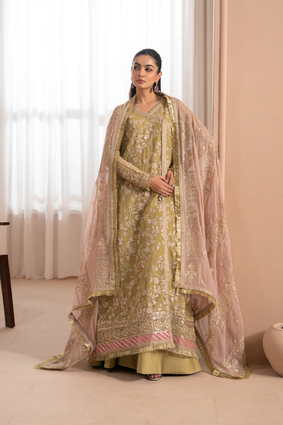 Xenia Formals | Zaeva Formals | NIVVI-Brand:Xenia Formals-Type:Ladies Clothes-Mustard-Chiffon-House of Maryam- Buy in UK, USA