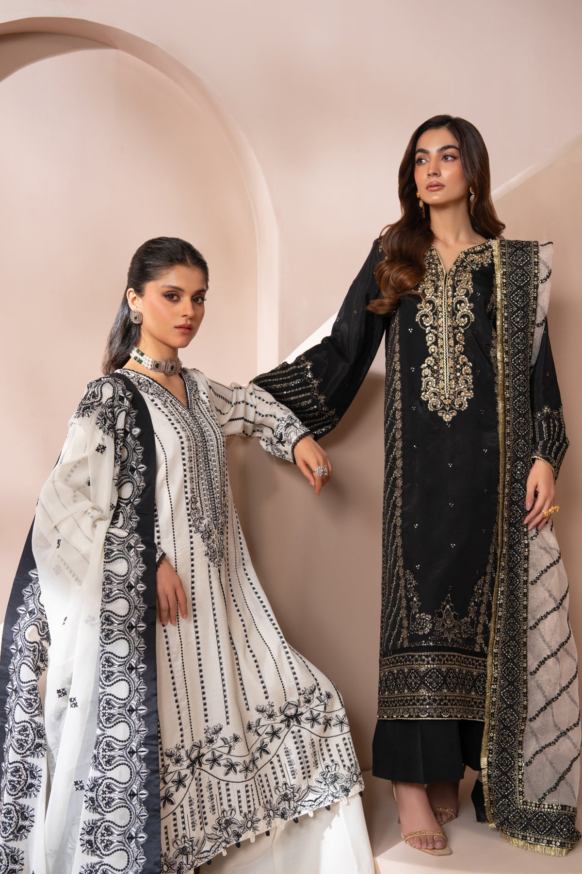 Xenia Formals | Zaeva Formals | OMAVI-Brand:Xenia Formals-Type:Ladies Clothes-White-Raw Silk-House of Maryam- Buy in UK, USA