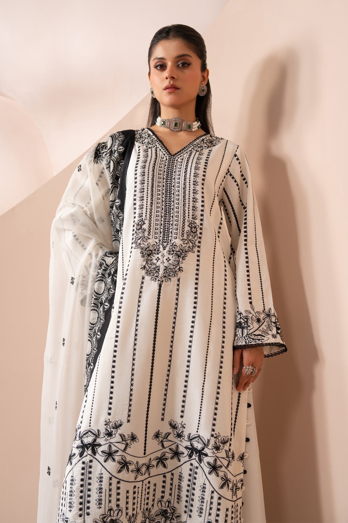 Xenia Formals | Zaeva Formals | OMAVI-Brand:Xenia Formals-Type:Ladies Clothes-White-Raw Silk-House of Maryam- Buy in UK, USA