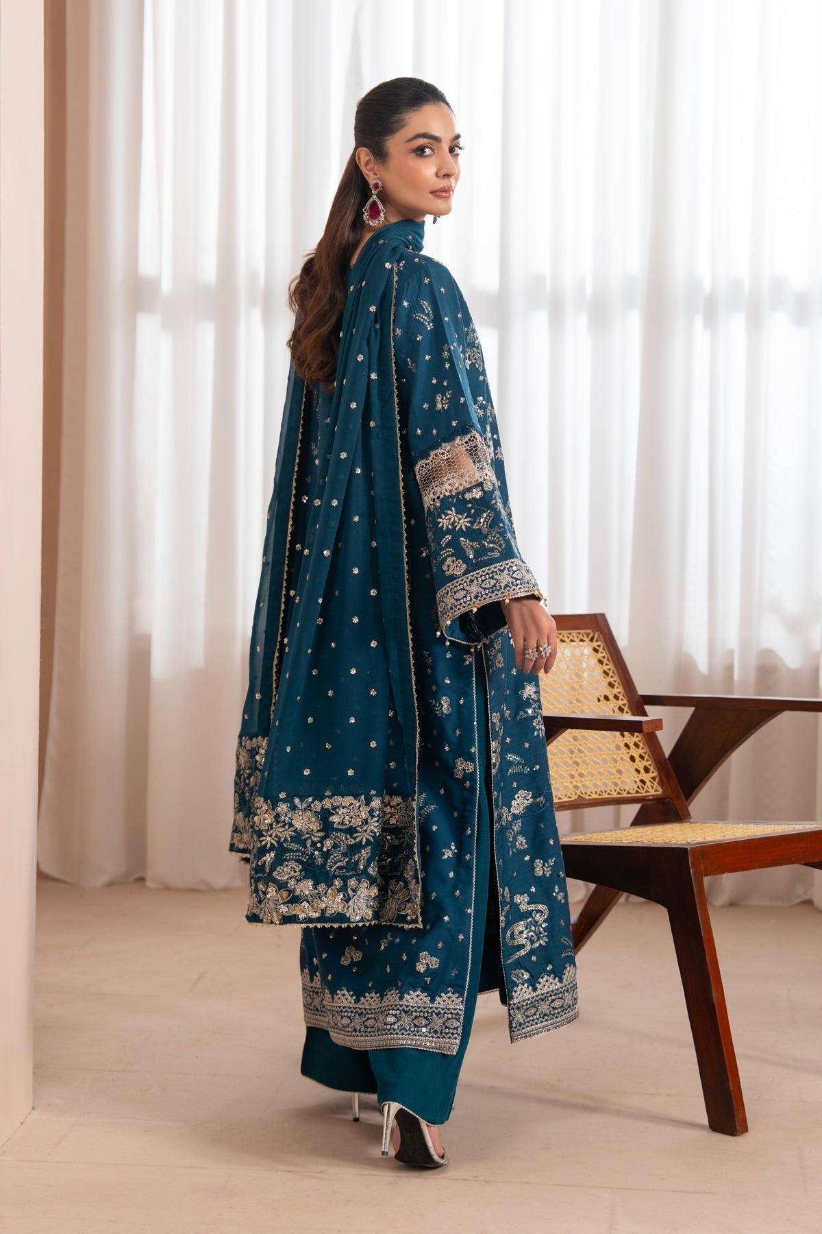 Xenia Formals | Zaeva Formals | SAZIL-Brand:Xenia Formals-Type:Ladies Clothes-Zinc-Raw Silk-House of Maryam- Buy in UK, USA