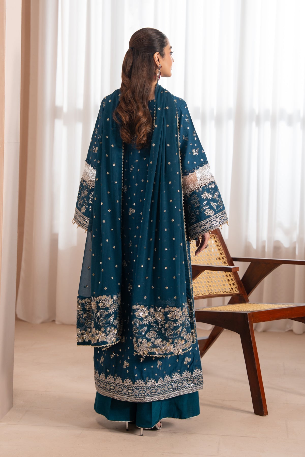 Xenia Formals | Zaeva Formals | SAZIL-Brand:Xenia Formals-Type:Ladies Clothes-Zinc-Raw Silk-House of Maryam- Buy in UK, USA