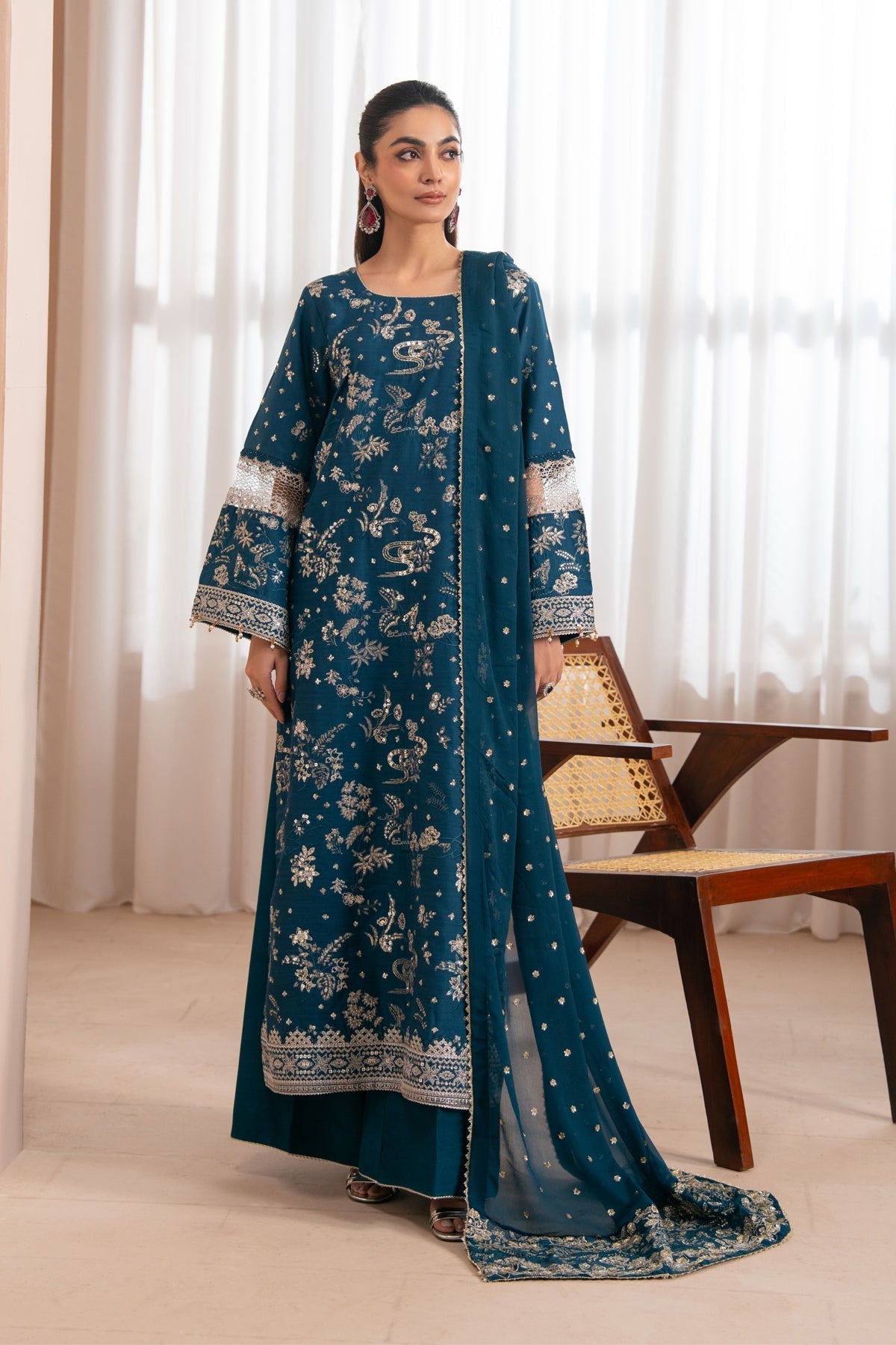 Xenia Formals | Zaeva Formals | SAZIL-Brand:Xenia Formals-Type:Ladies Clothes-Zinc-Raw Silk-House of Maryam- Buy in UK, USA