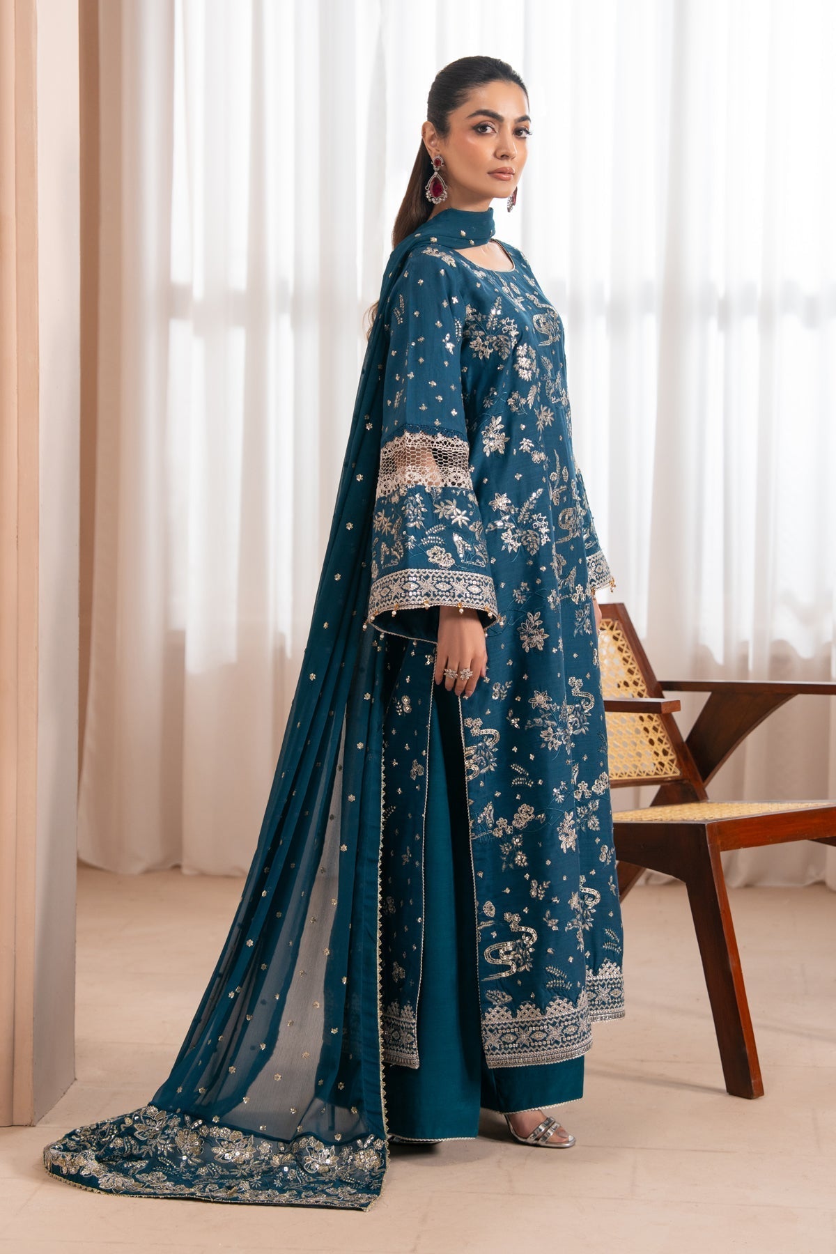 Xenia Formals | Zaeva Formals | SAZIL-Brand:Xenia Formals-Type:Ladies Clothes-Zinc-Raw Silk-House of Maryam- Buy in UK, USA