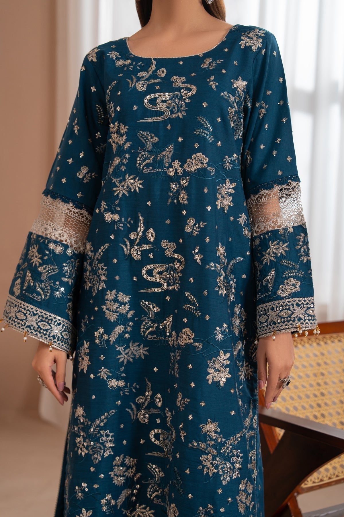 Xenia Formals | Zaeva Formals | SAZIL-Brand:Xenia Formals-Type:Ladies Clothes-Zinc-Raw Silk-House of Maryam- Buy in UK, USA
