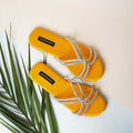 Yellow Passion Slides by Designer House of Maryam - House of Maryam - Pakistani Designer Ethnic Wear in {{ shop.shopifyCountryName }}