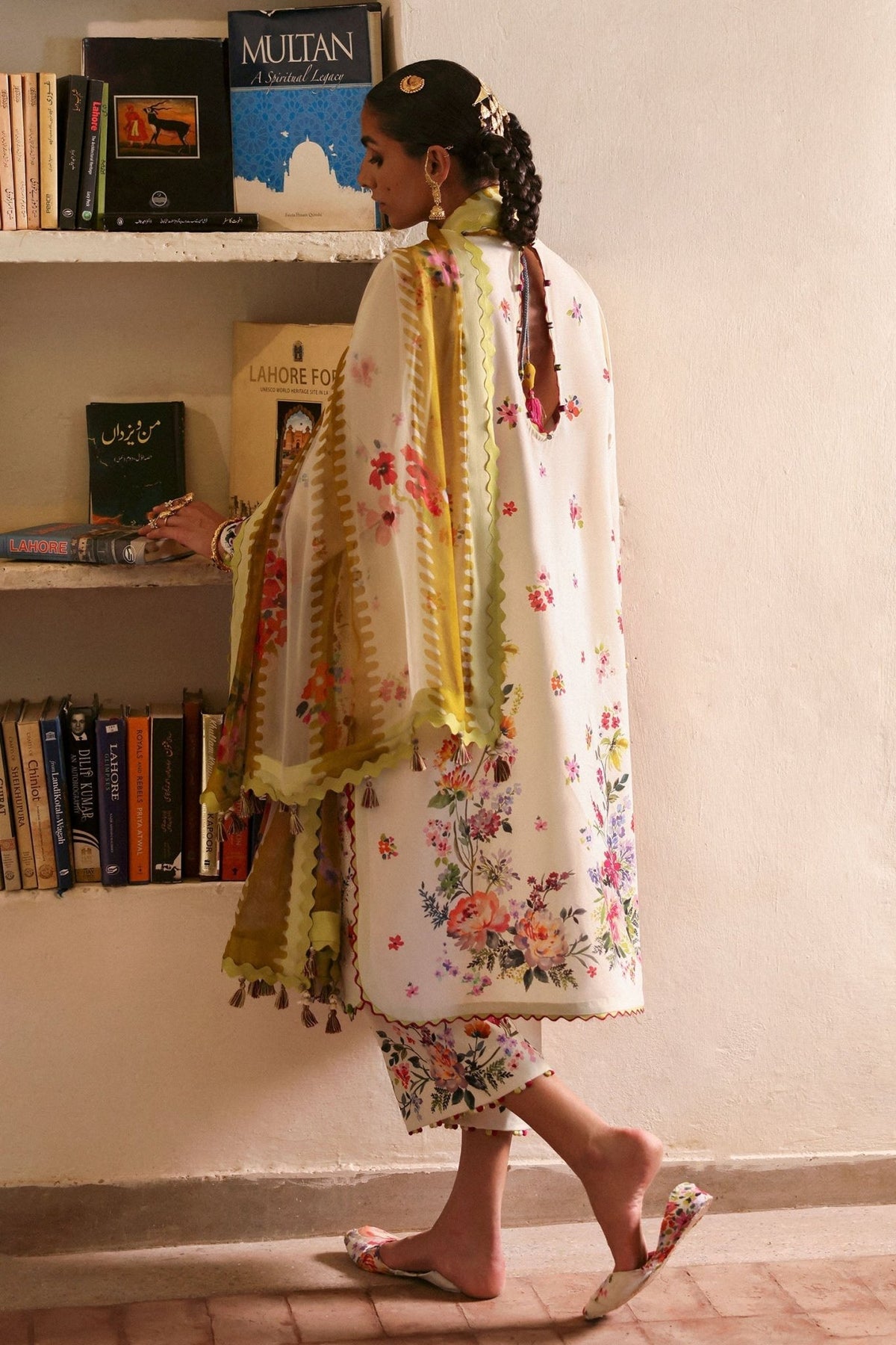 Zaha | Festive Lawn 25 | CHANDNI (ZF-25-10)-Brand:zaha-Type:Ladies Clothes-Beige-Lawn-House of Maryam- Buy in UK, USA