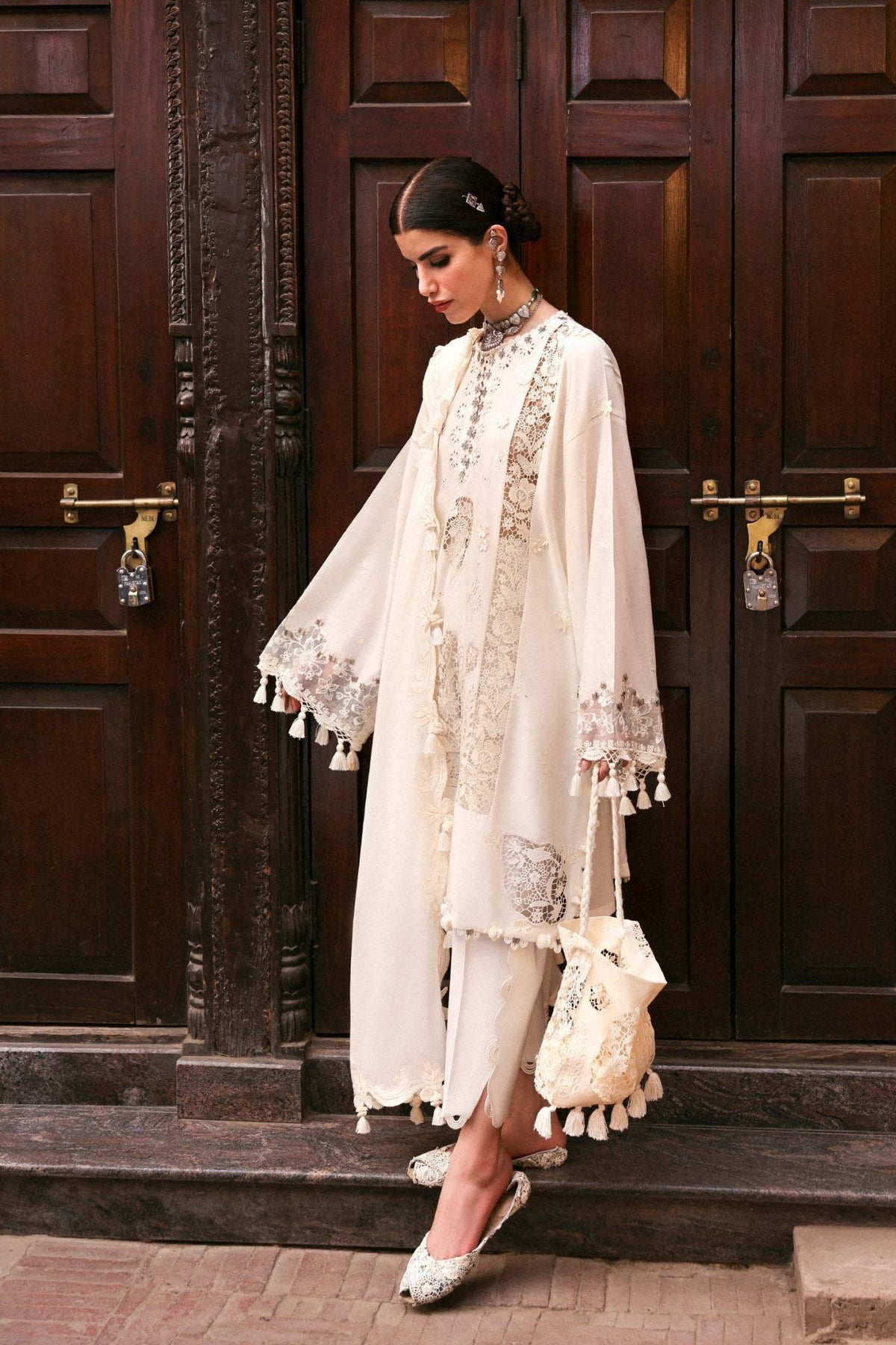 Zaha | Festive Lawn 25 | GULBAHAR (ZF-25-02)-Brand:Zaha-Type:Ladies Clothes-Beige-Lawn-House of Maryam- Buy in UK, USA