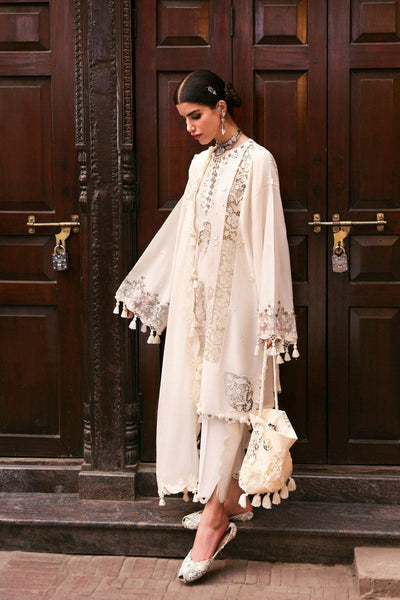 Zaha | Festive Lawn 25 | GULBAHAR (ZF-25-02)-Brand:Zaha-Type:Ladies Clothes-Beige-Lawn-House of Maryam- Buy in UK, USA