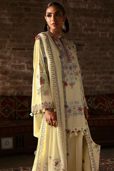 Zaha | Festive Lawn 25 | MEHERBANO (ZF-25-01)-Brand:Zaha-Type:Ladies Clothes-Beige-Lawn-House of Maryam- Buy in UK, USA