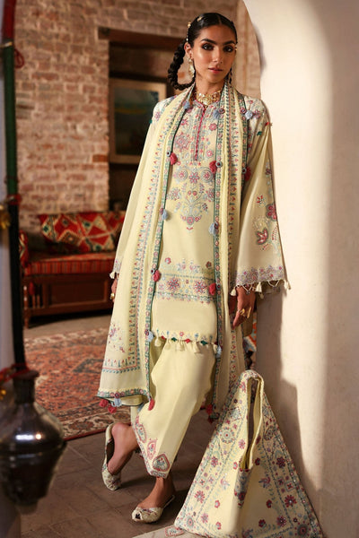 Zaha | Festive Lawn 25 | MEHERBANO (ZF-25-01)-Brand:Zaha-Type:Ladies Clothes-Beige-Lawn-House of Maryam- Buy in UK, USA