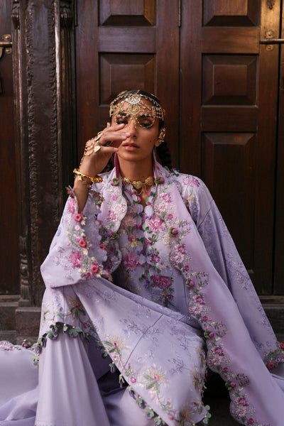 Zaha | Festive Lawn 25 | NILOFER (ZF-25-04)-Brand:Zaha-Type:Ladies Clothes-Lilac-Lawn-House of Maryam- Buy in UK, USA