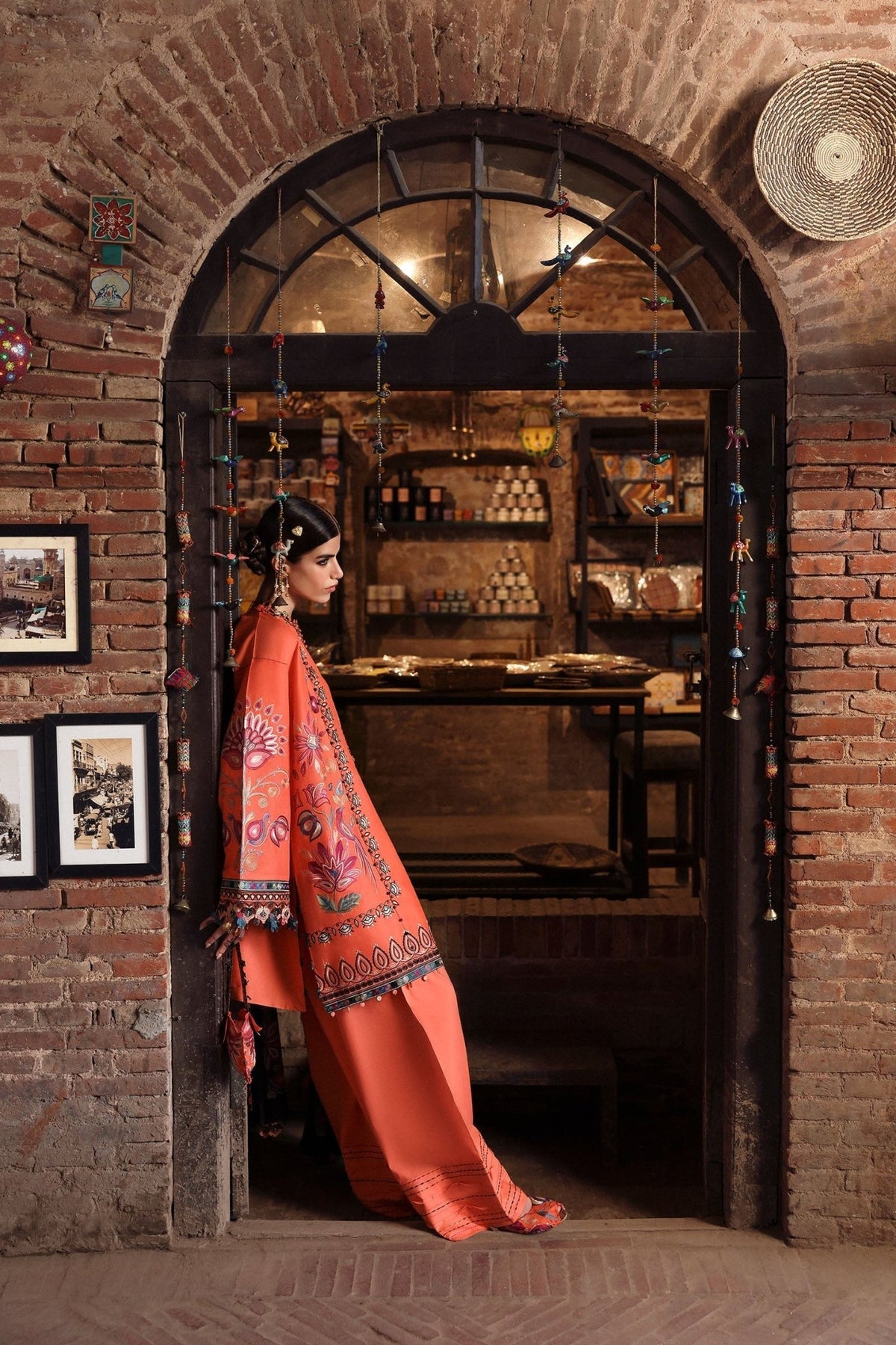 Zaha | Festive Lawn 25 | RANGREZ (ZF-25-06)-Brand:zaha-Type:Ladies Clothes-Coral Pink-Lawn-House of Maryam- Buy in UK, USA