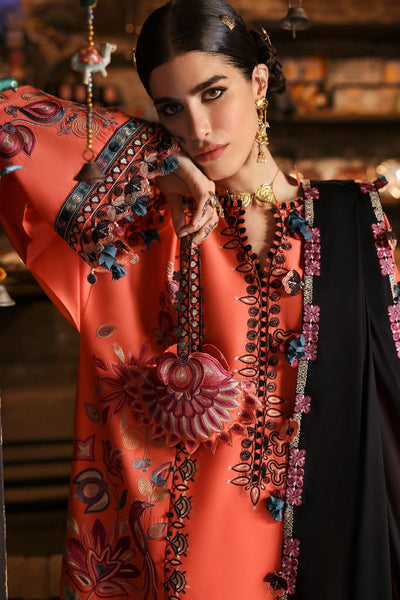 Zaha | Festive Lawn 25 | RANGREZ (ZF-25-06)-Brand:zaha-Type:Ladies Clothes-Coral Pink-Lawn-House of Maryam- Buy in UK, USA
