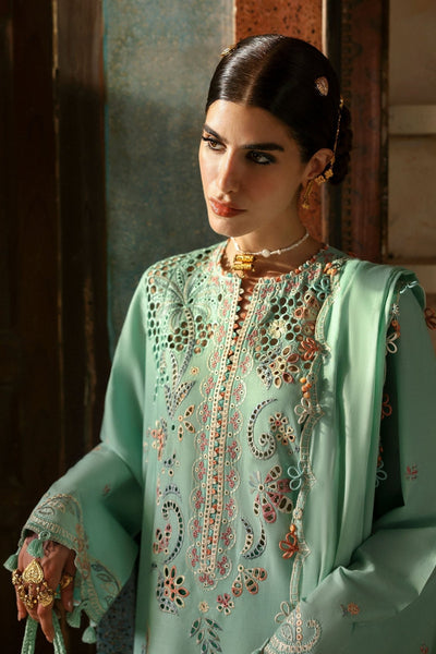 Zaha | Festive Lawn 25 | SEHER (ZF-25-05)-Brand:Zaha-Type:Ladies Clothes-Sea Green-Lawn-House of Maryam- Buy in UK, USA