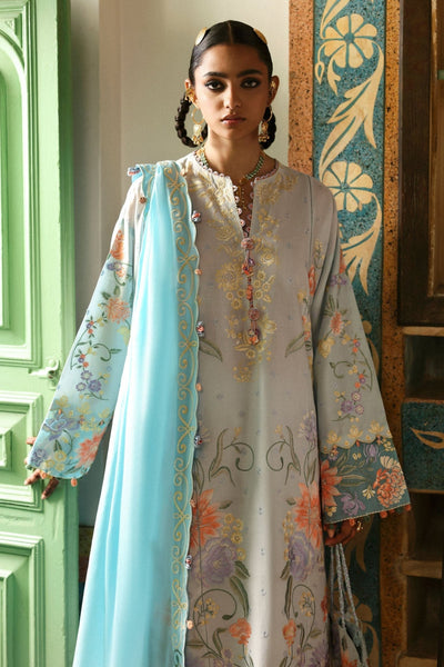 Zaha | Festive Lawn 25 | SHEHRBANO (ZF-25-03)-Brand:Zaha-Type:Ladies Clothes-Ivory-Lawn-House of Maryam- Buy in UK, USA