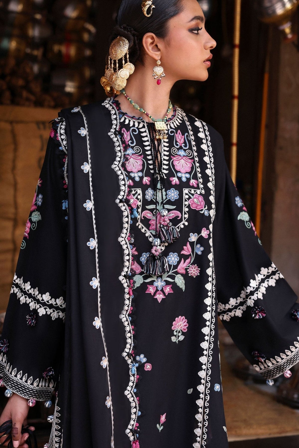 Zaha | Festive Lawn 25 | ZEENAT (ZF-25-07)-Brand:zaha-Type:Ladies Clothes-Black-Lawn-House of Maryam- Buy in UK, USA