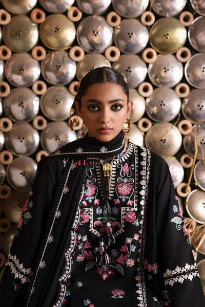 Zaha | Festive Lawn 25 | ZEENAT (ZF-25-07)-Brand:zaha-Type:Ladies Clothes-Black-Lawn-House of Maryam- Buy in UK, USA