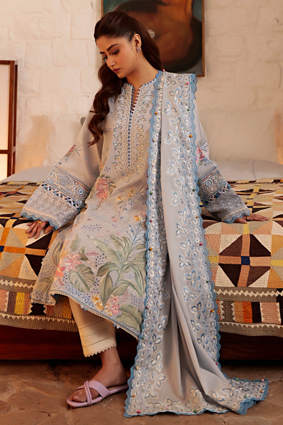 Zaha | Lawn 24 | ELA (ZL24-01 B) -  Zaha Luxury - Original Designer Dress - House of Maryam