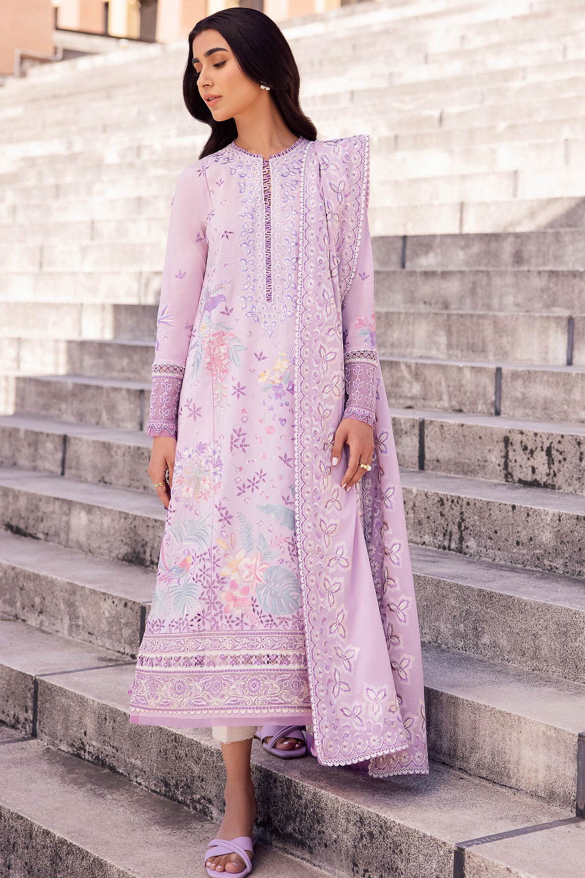 Zaha | Lawn 24 | ELA (ZL24-01 A) -  Zaha Luxury - Original Designer Dress - House of Maryam